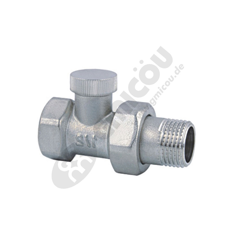 Straight backwater heating valve with female thread