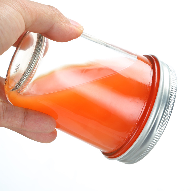100ml 200ml 300ml Wide Mouth Glass Caviar Mason Jar Glass Jam Jar with Metal Lid