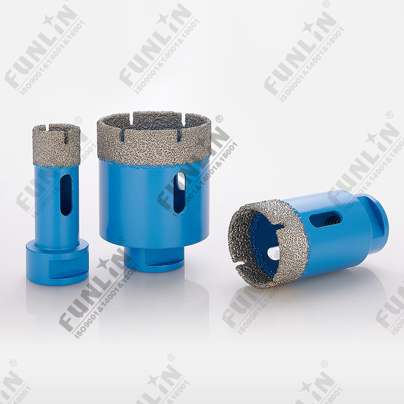 High speed dry vacuum brazed diamond core drill