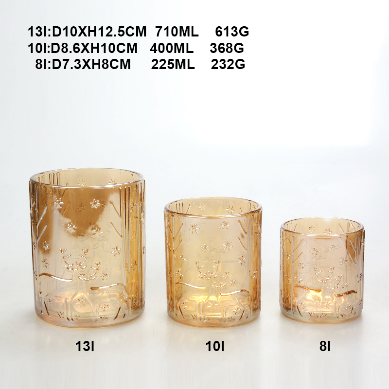 Round glass candle holder votive glass