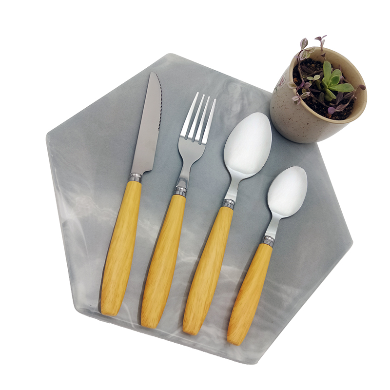 High Quality Stainless Steel Cutlery Fashion Marble/Wooden Flatware Set