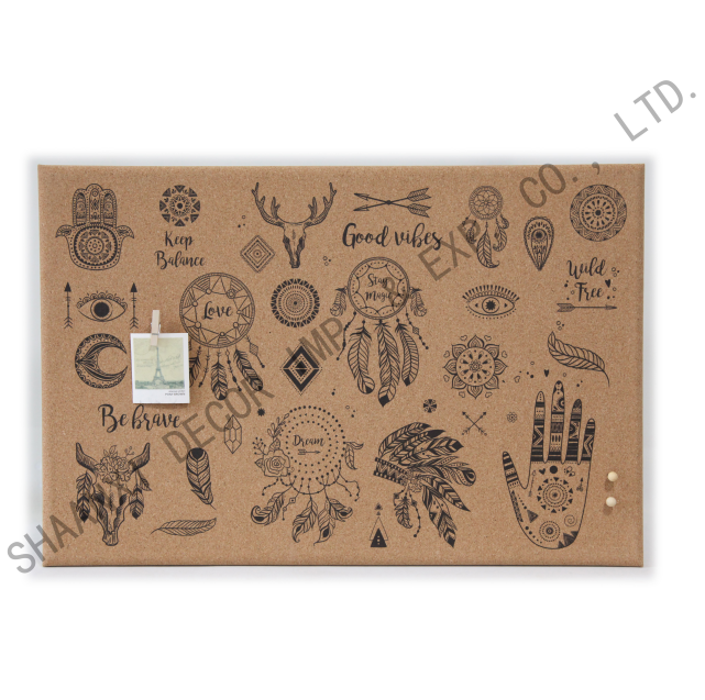 Frameless cork bulletin board