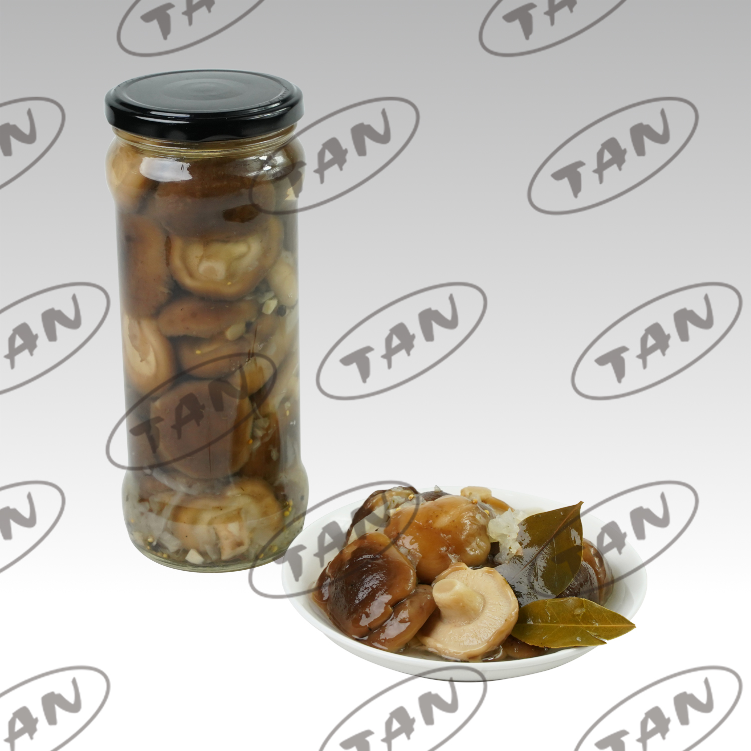Marinated shiitake in jar