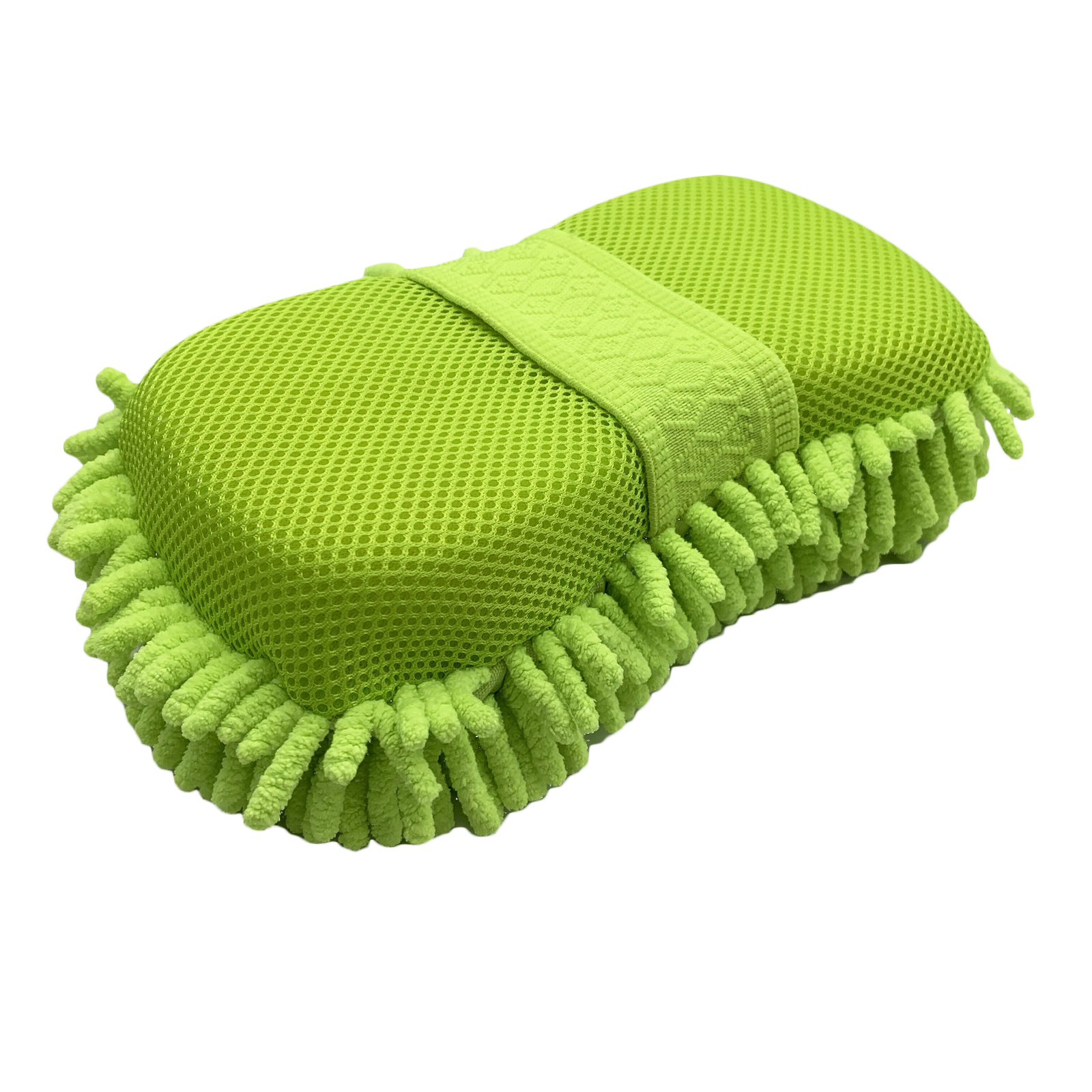 Chenille/sandwich mesh sponge 8 with handle