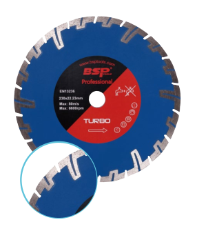 T-Seg turbo diamond blade by hot pressed