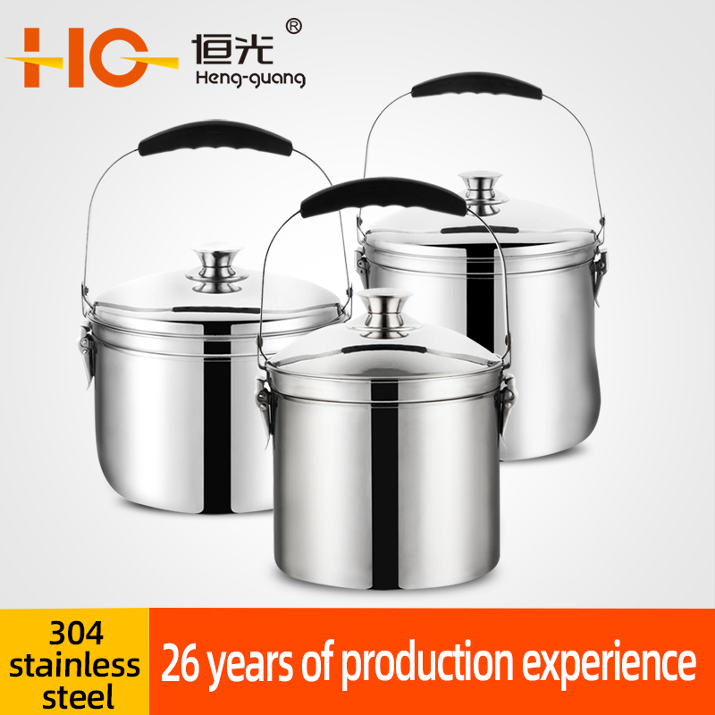 Hengguang patent braised pot fire free recooking pot vacuum heat preservation pot stainless steel heat preservation pot stainless steel cover pot energy saving pot