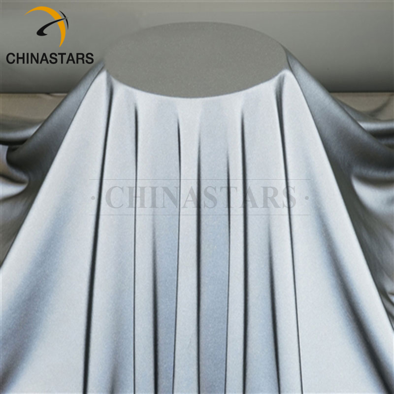 Highly reflective thin soft spandex stretch fabric