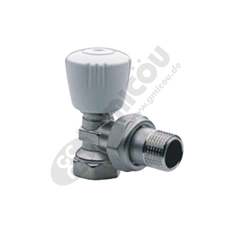 Angle manual thermostatic valve with female thread