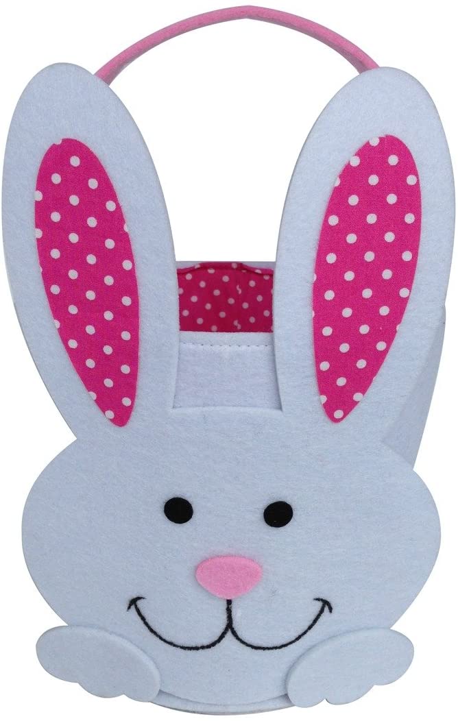 KINGWILLOW orangedolly Bunny Basket | Easter Bunny Basket | Easter Bucket | Bunny Bucket | Felt Easter Basket