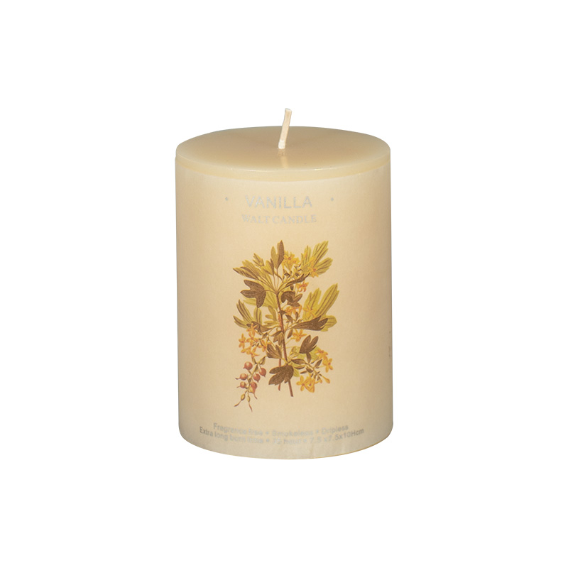Wholesale Decorative Botanical Dried Flower Pillar Scented Candle