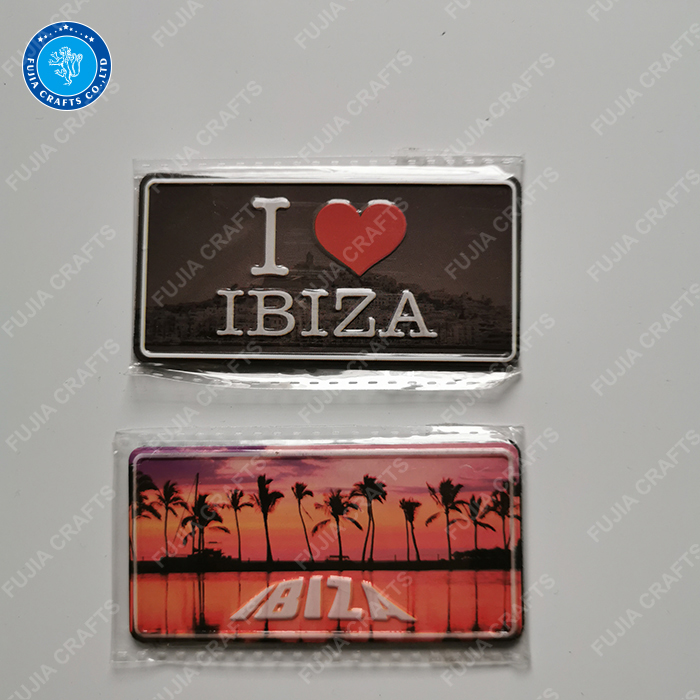Souvenir Home Decor Promotion Design Printed Die cut shape 3d embossed Aluminum TIN Metal Fridge Magnet