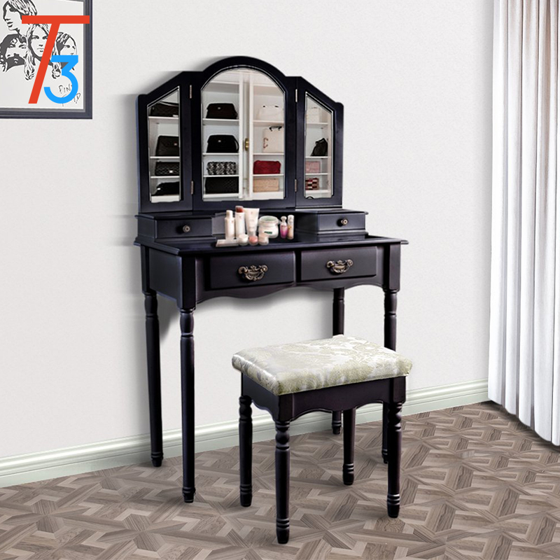Cosmetics Drawer Dresser Furniture Style Dressing Table With Mirror