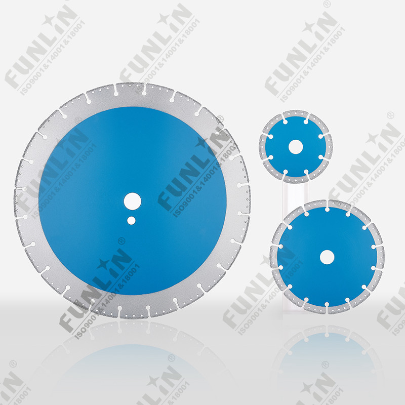 Vacuum brazed diamond cutting blade for metal