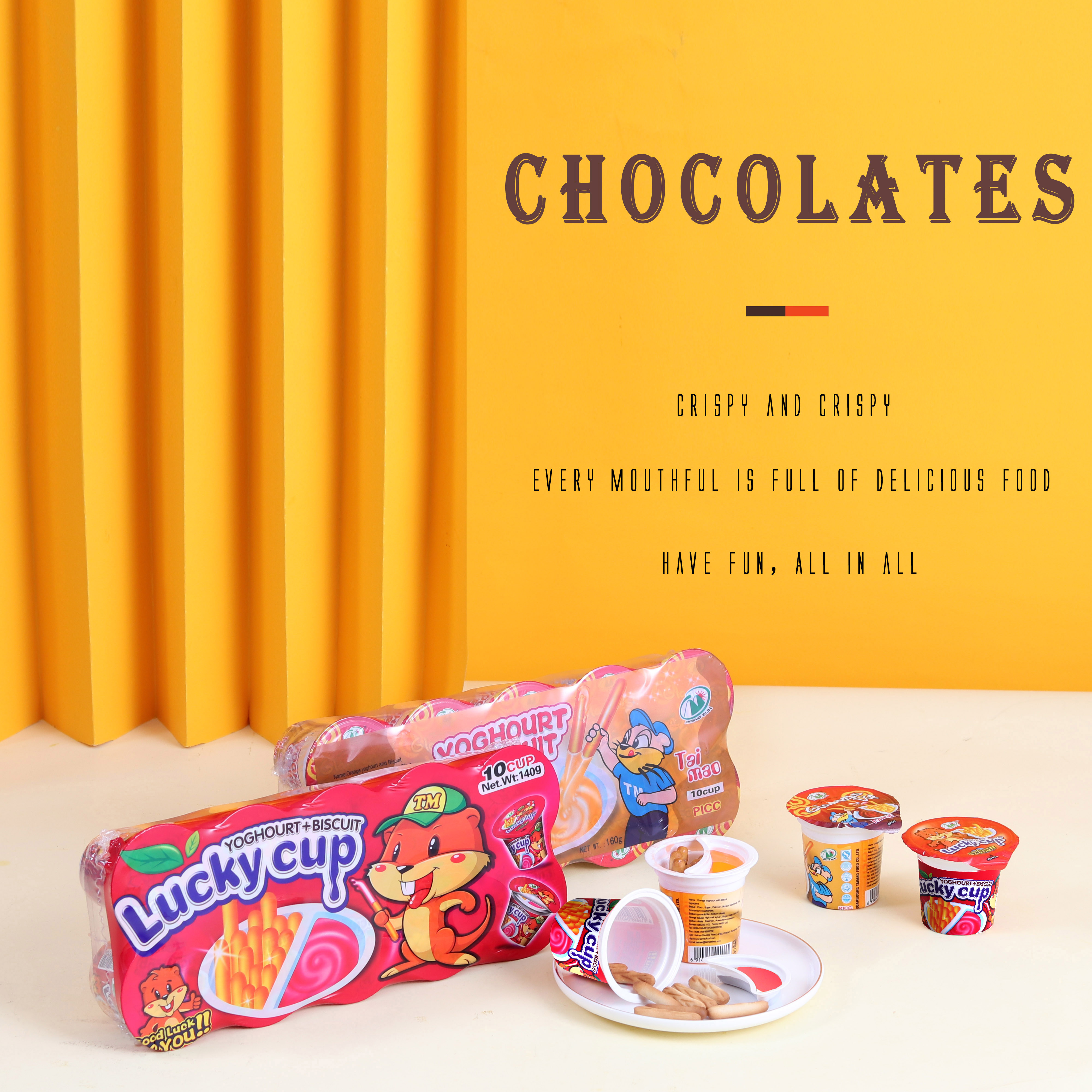 STRAWBERRY/ORANGE SAUCE WITH BISCUIT STICK CUP 14g/15gX10pcs