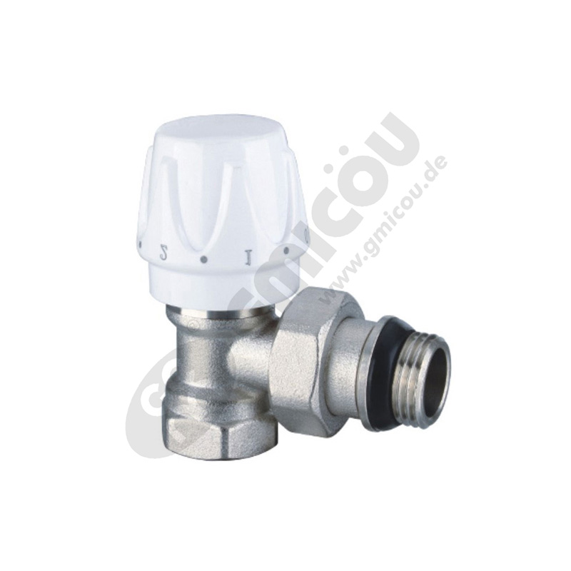 Angle manual thermostatic valve with female thread