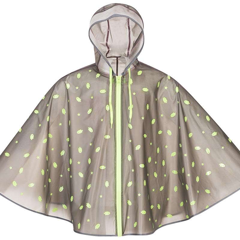 Allover print PVC poncho