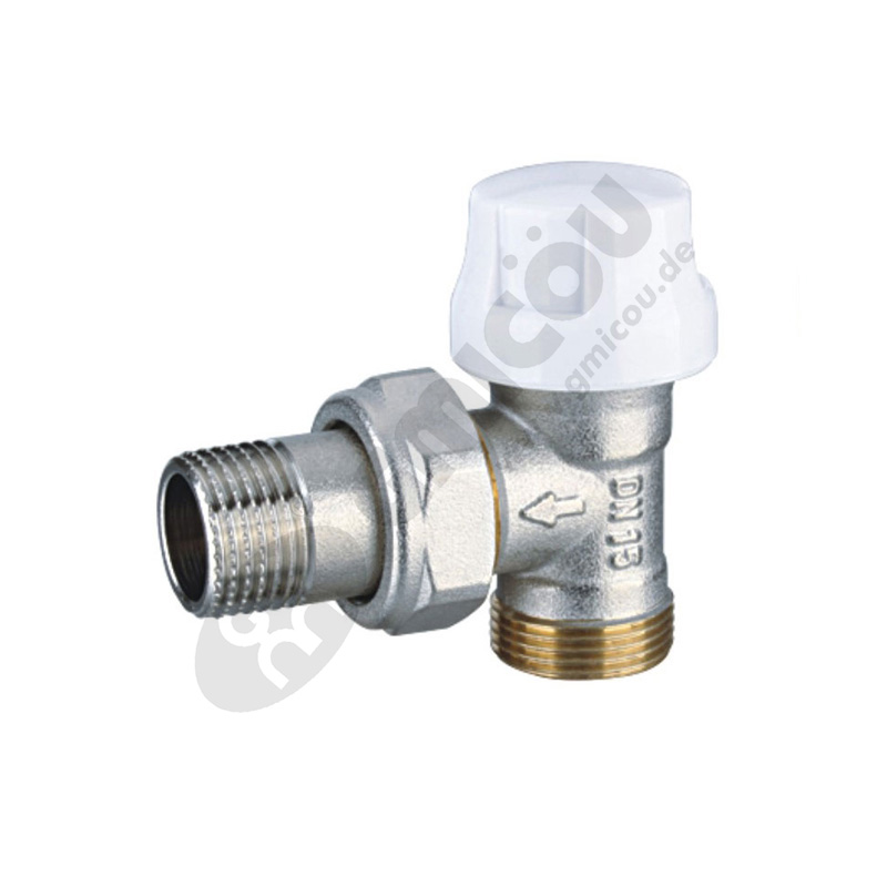 Angle automatic thermostatic valve with male thread