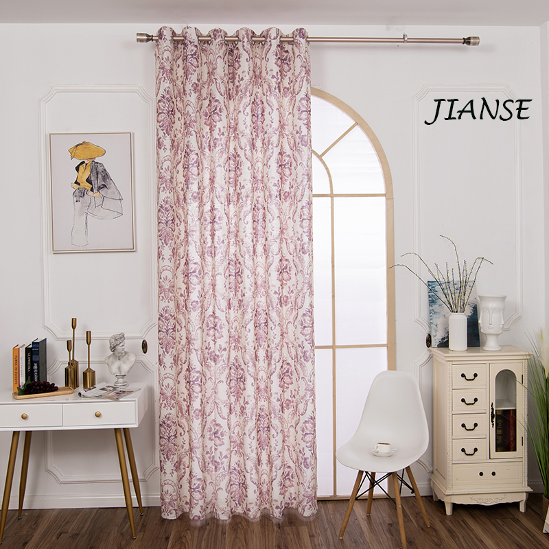 CURTAIN A3699 European flower printed fabric linen curtain indoor home window covering indoor