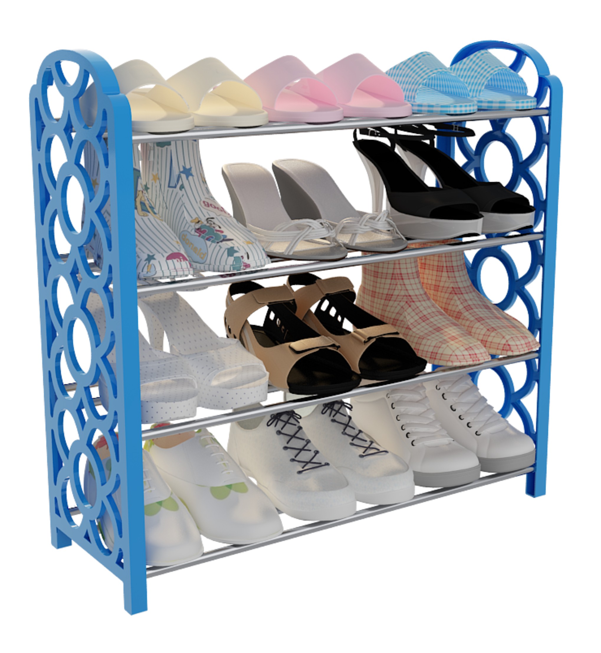 4-Tier Shoe Rack, Plastic Shoe Rack