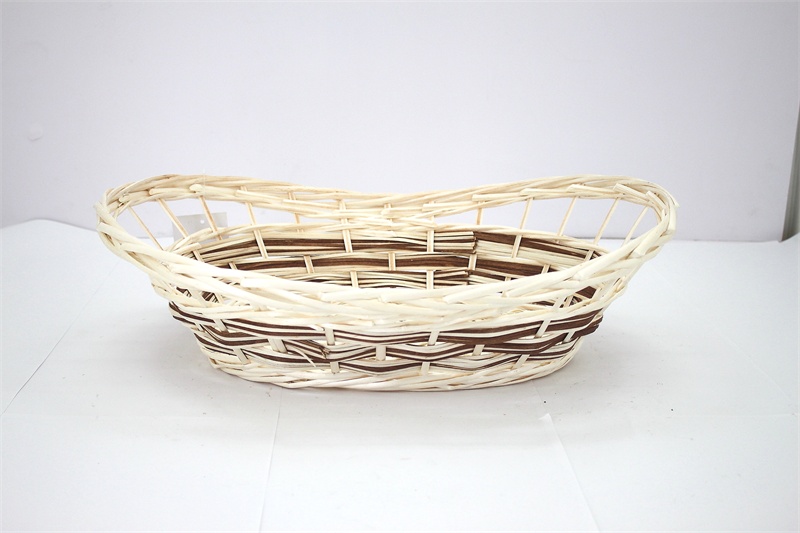 Kingwillow wholesale handweave gift wicker storage fruit basket tray storage tray