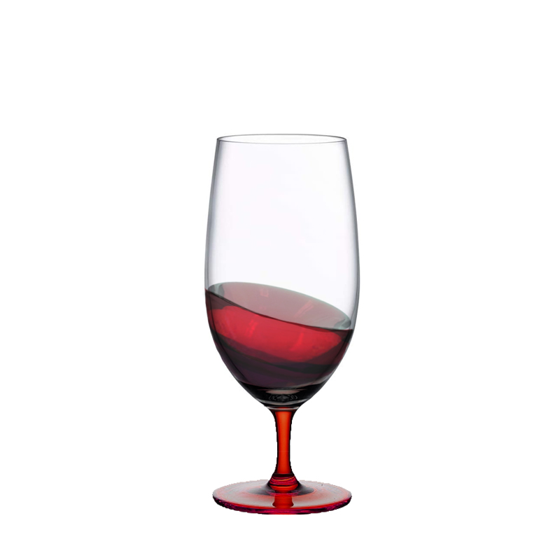 Classic Ice Tea Glasses with clear body and ruby stem