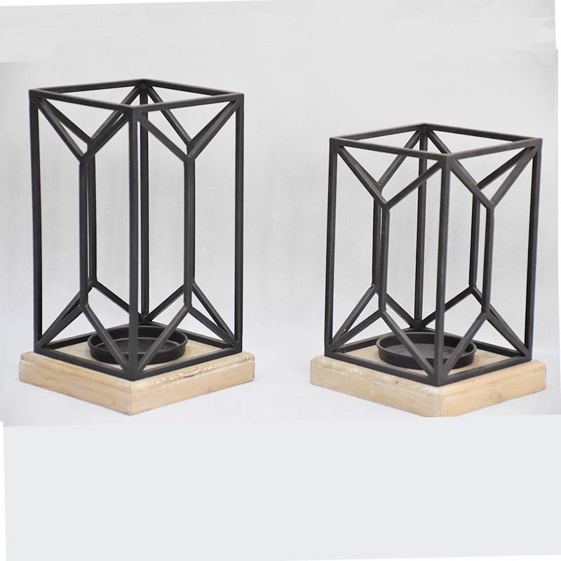 Iron and Wood Candlestick