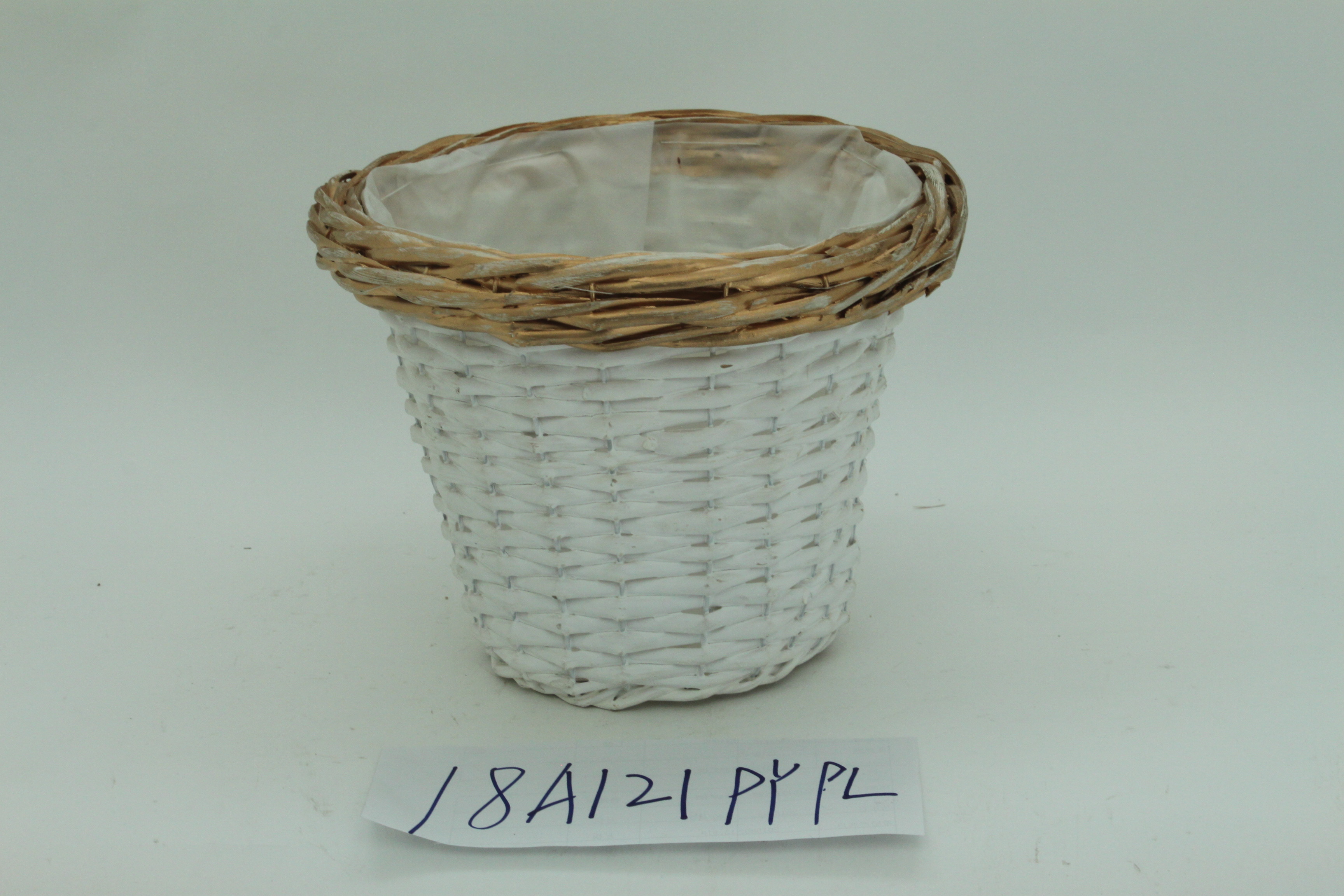 Sale high quality handmade woodchip flower basket wicker flower basket garden flowerpot woodchip flowerpot with plastic liner