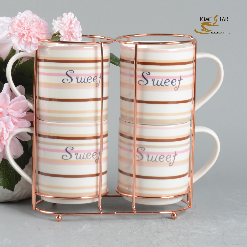 10OZ New Bone China stacking mug