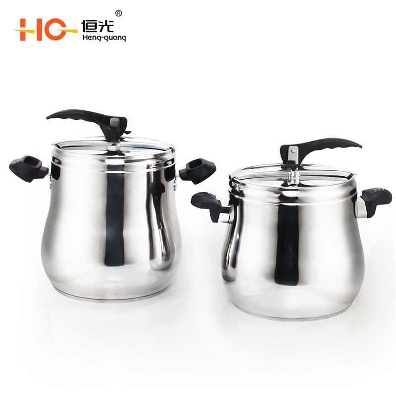 HENG GUANG 304 stainless steel pressure cooker household explosion-proof pressure cooker large capacity pressure cooker new pressure cooker one-button switch pressure cooker