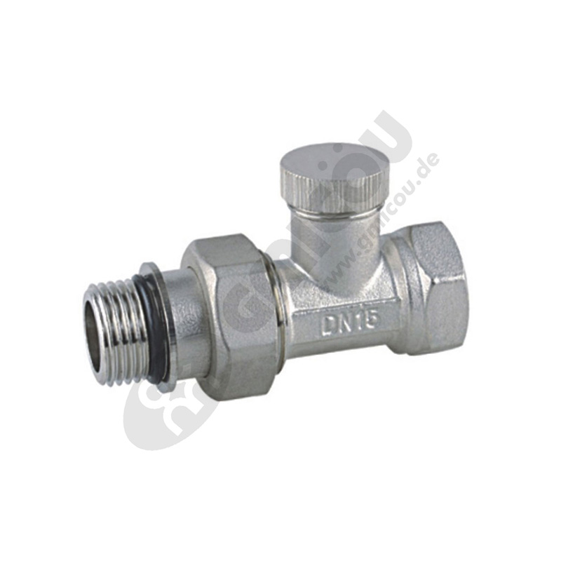 Straight backwater heating valve with female thread