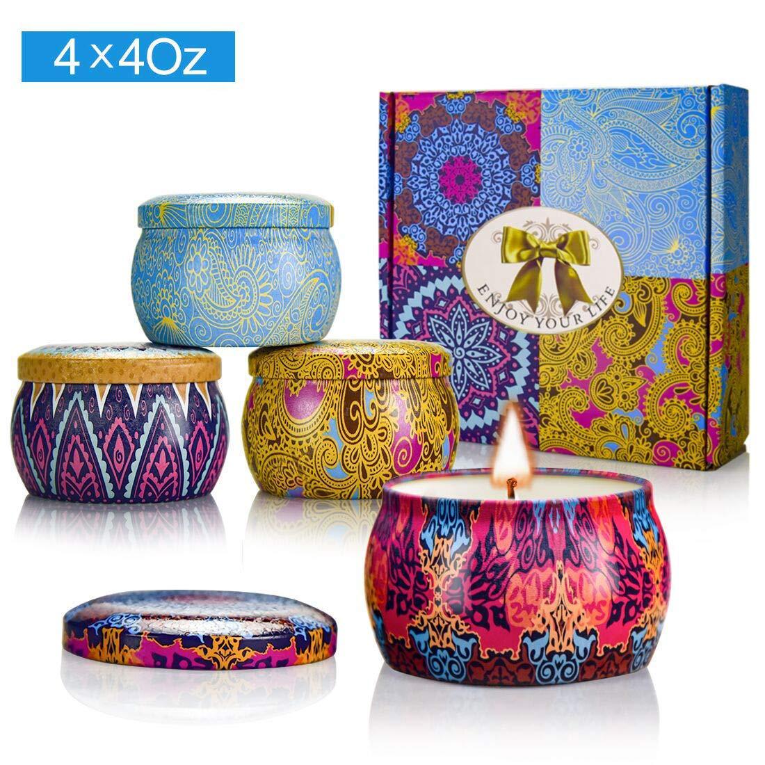 Scented Soy Candle Containers Metal Jar Candle Tin With Luxury Printed Box Wholesale Travel Candle In Tin
