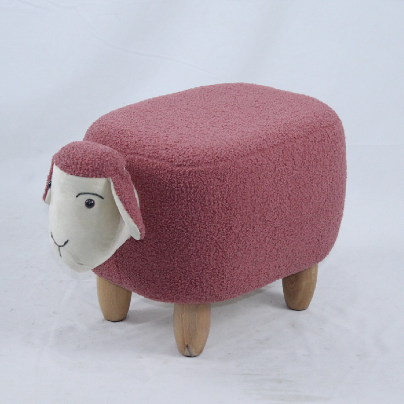 Fur fabric animal shape footstool