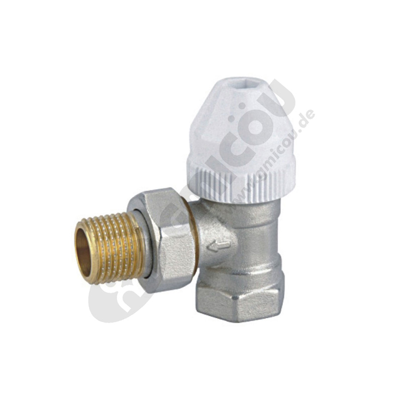 Angle automatic thermostatic valve with female thread