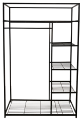 5-Tier Metal Closet with Hanging Rod
