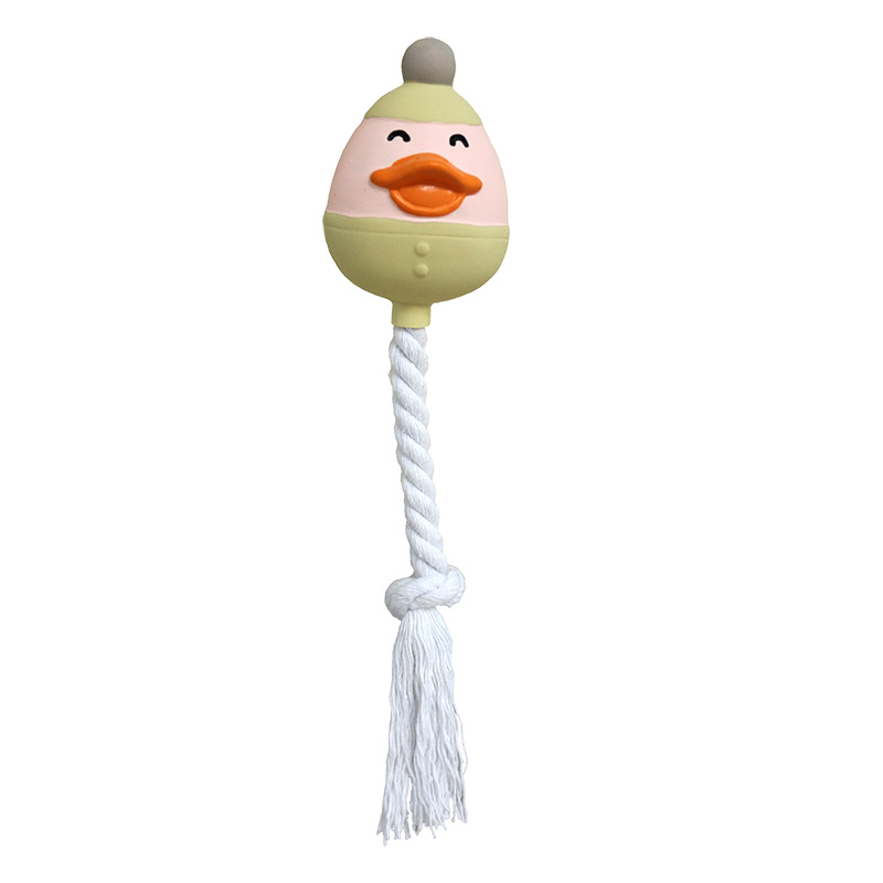 Latex duck with cloth rope