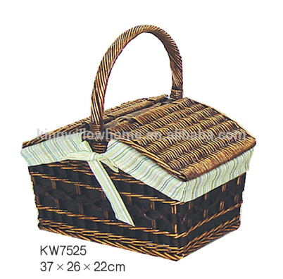 Kingwillow Outdoor accessories insulated empty wicker picnic basket storage basket