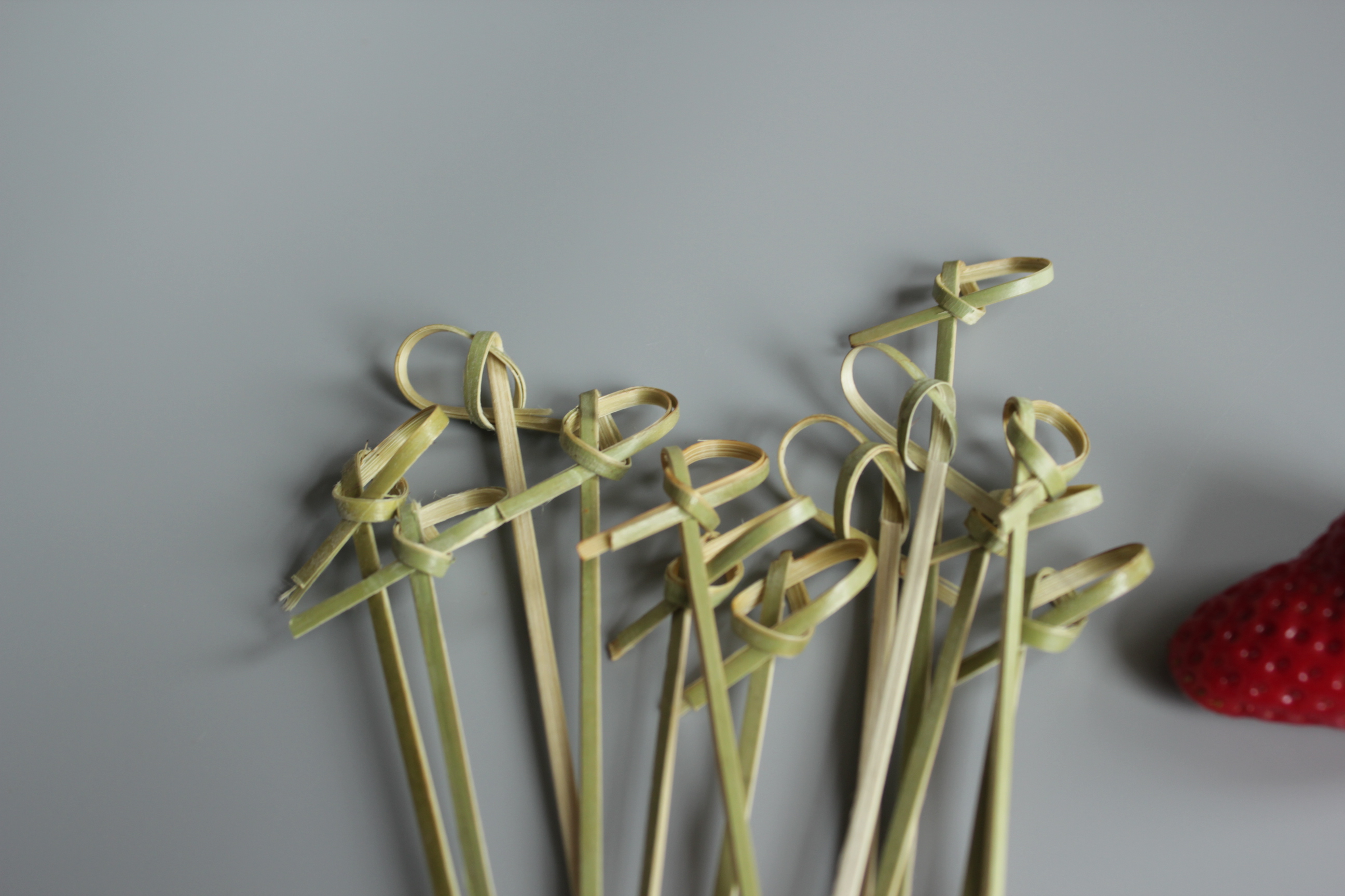 green bamboo knotted skewer