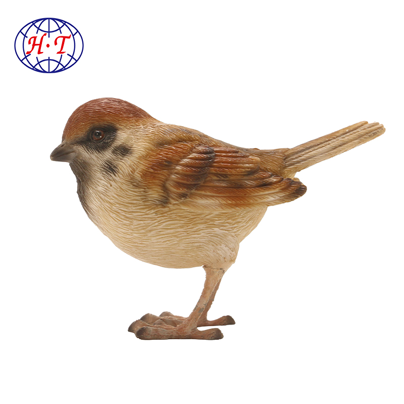 Decorative handmade realistic polyresin metal feet bird ornament