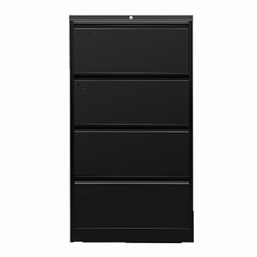 Black 4 Drawer lateral File Cabinet