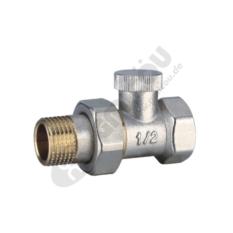Straight backwater heating valve with female thread