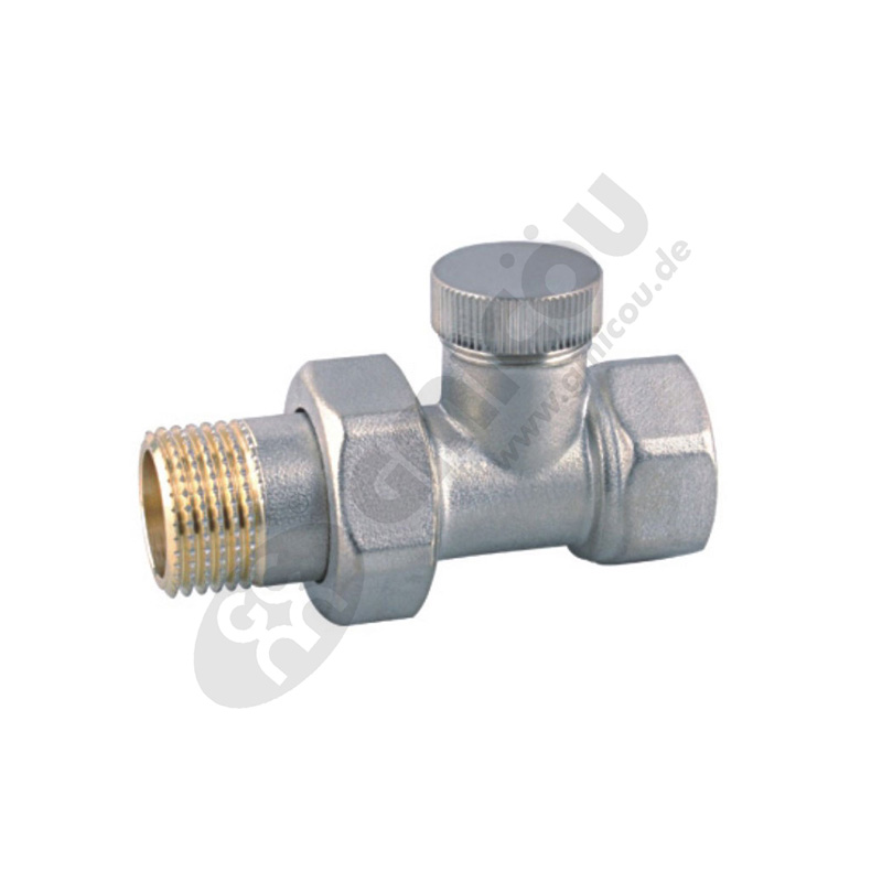 Straight backwater heating valve with female thread