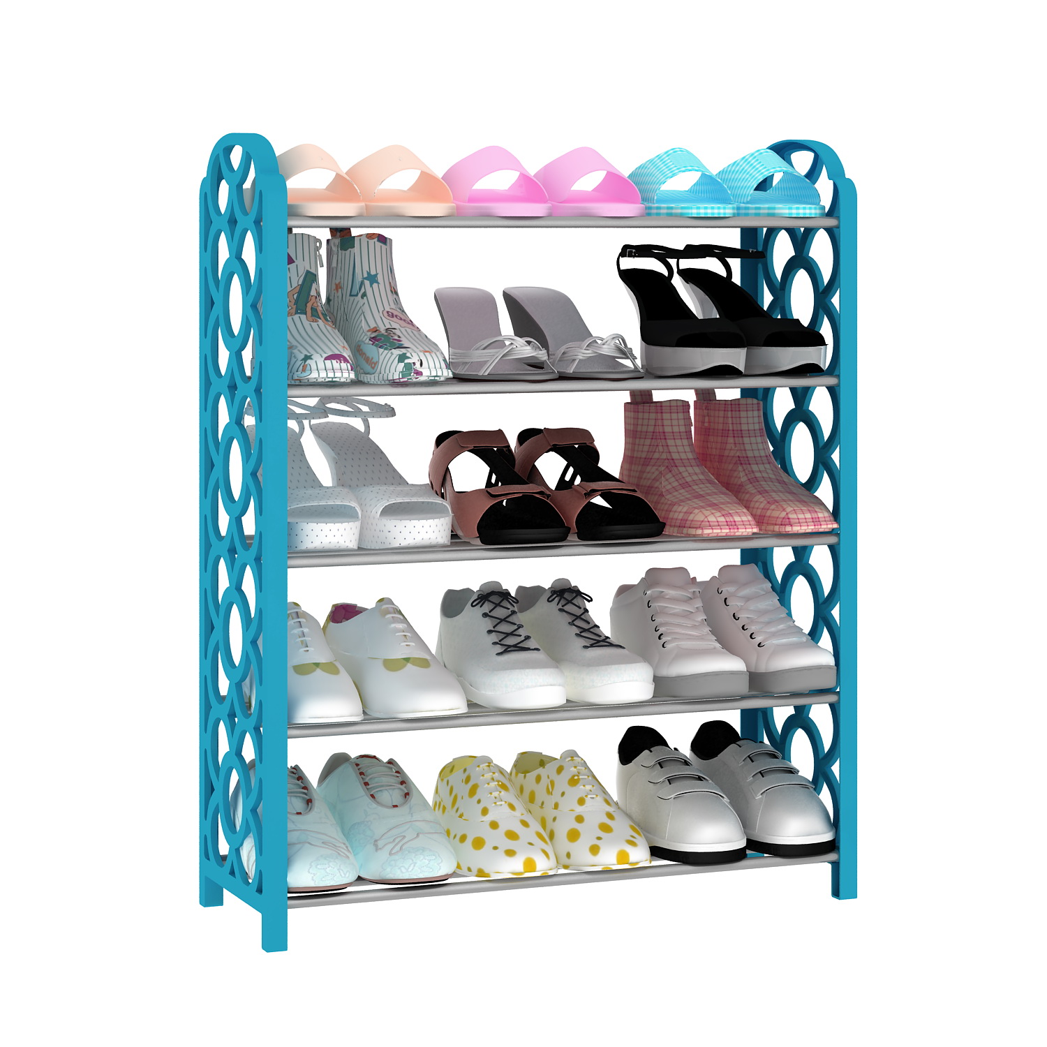 5-Tier Shoe Rack, Plastic Shoe Rack