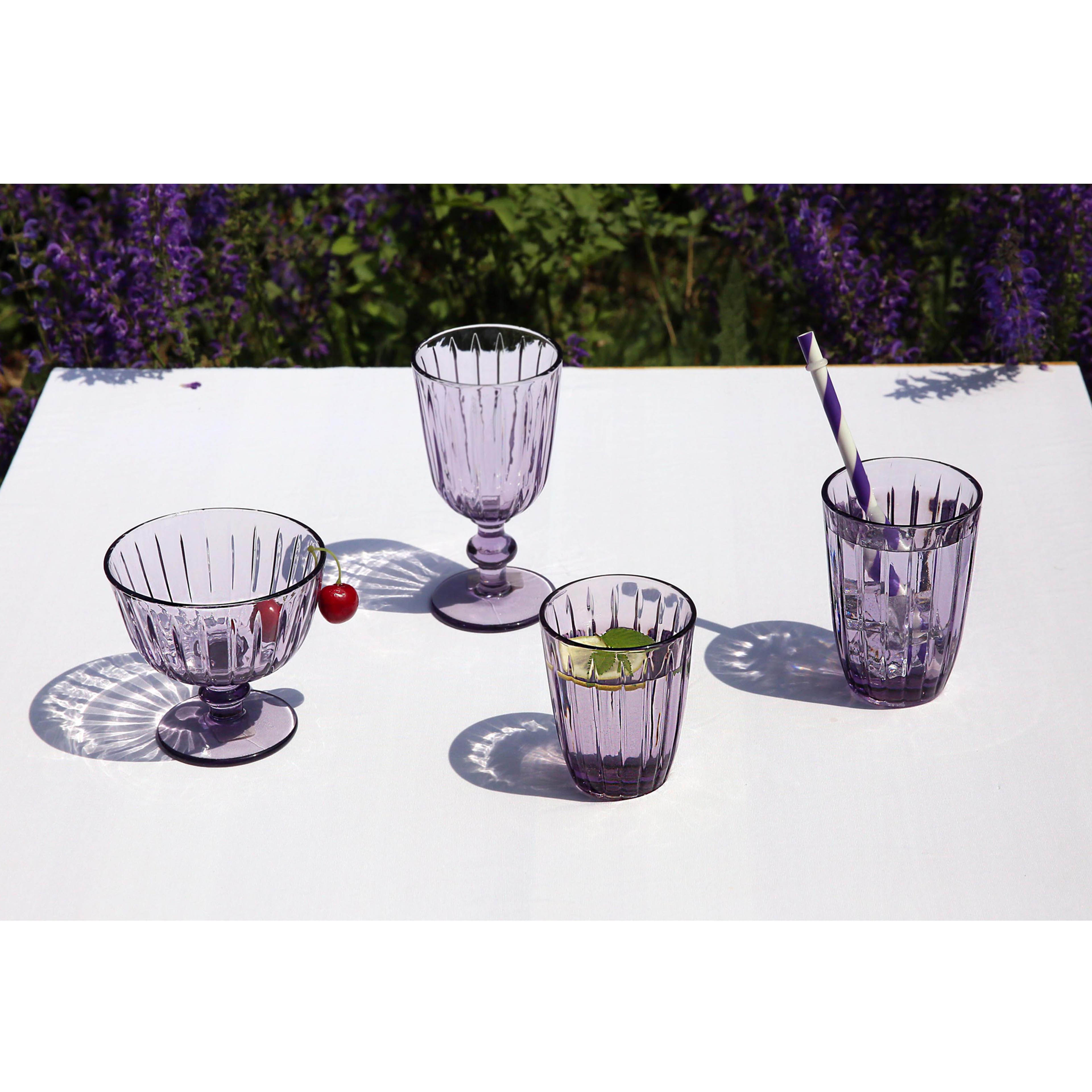 Vertical Stripe Red Wine Goblet Beverage Glass Cup--370ml Dishwasher safe