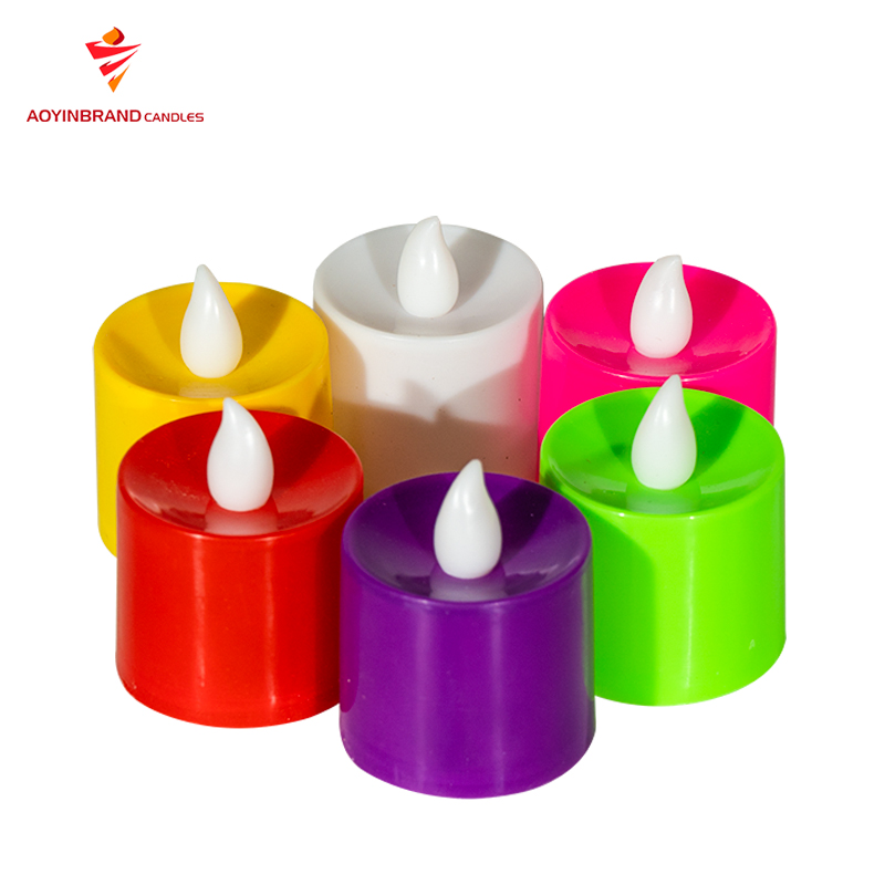 Warm White Flickering Battery Powered Flameless LED Tea Light Candles