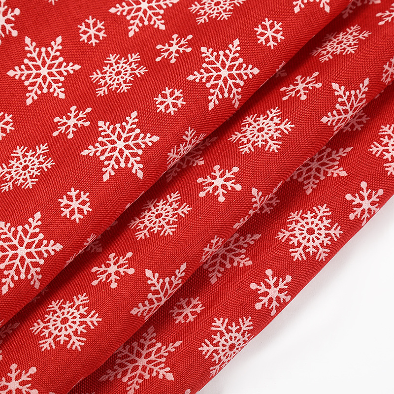 Imitation hemp Christmas print