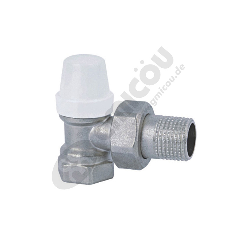 Angle manual thermostatic valve with female thread