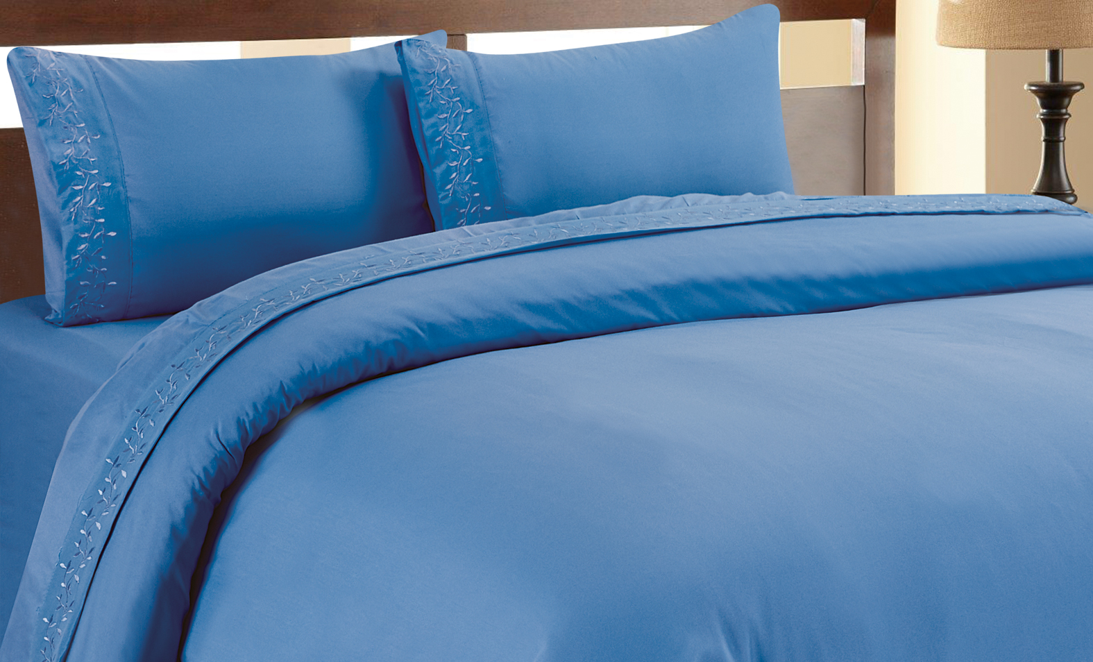 100% brushed microfiber fabric embroidery bed sheets sets