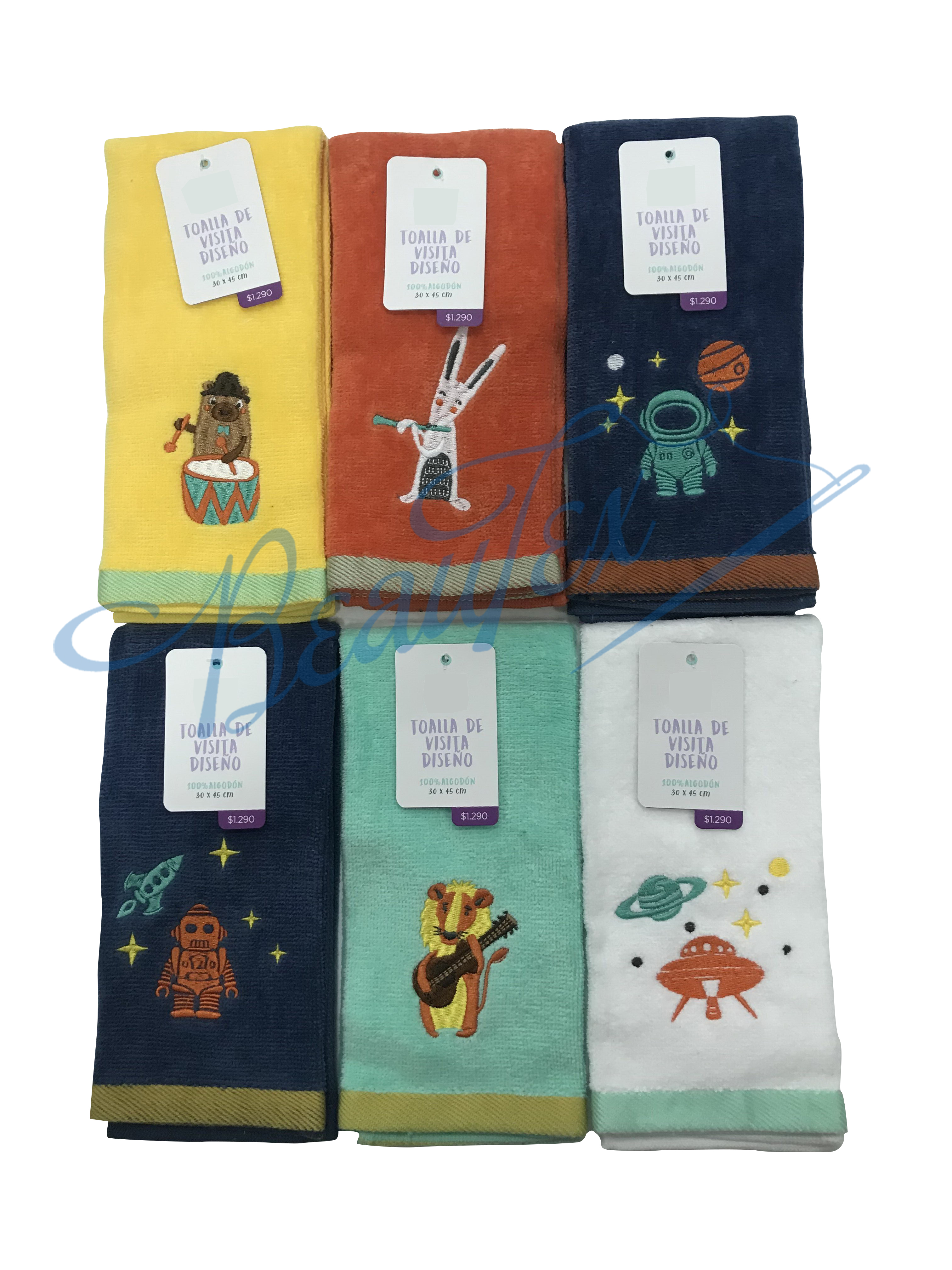 100% Cotton Solid Color Visit Towel With Embroidery