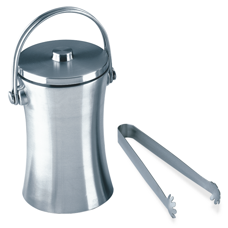 Stainless Steel Wine Cooler with Ice Tongs