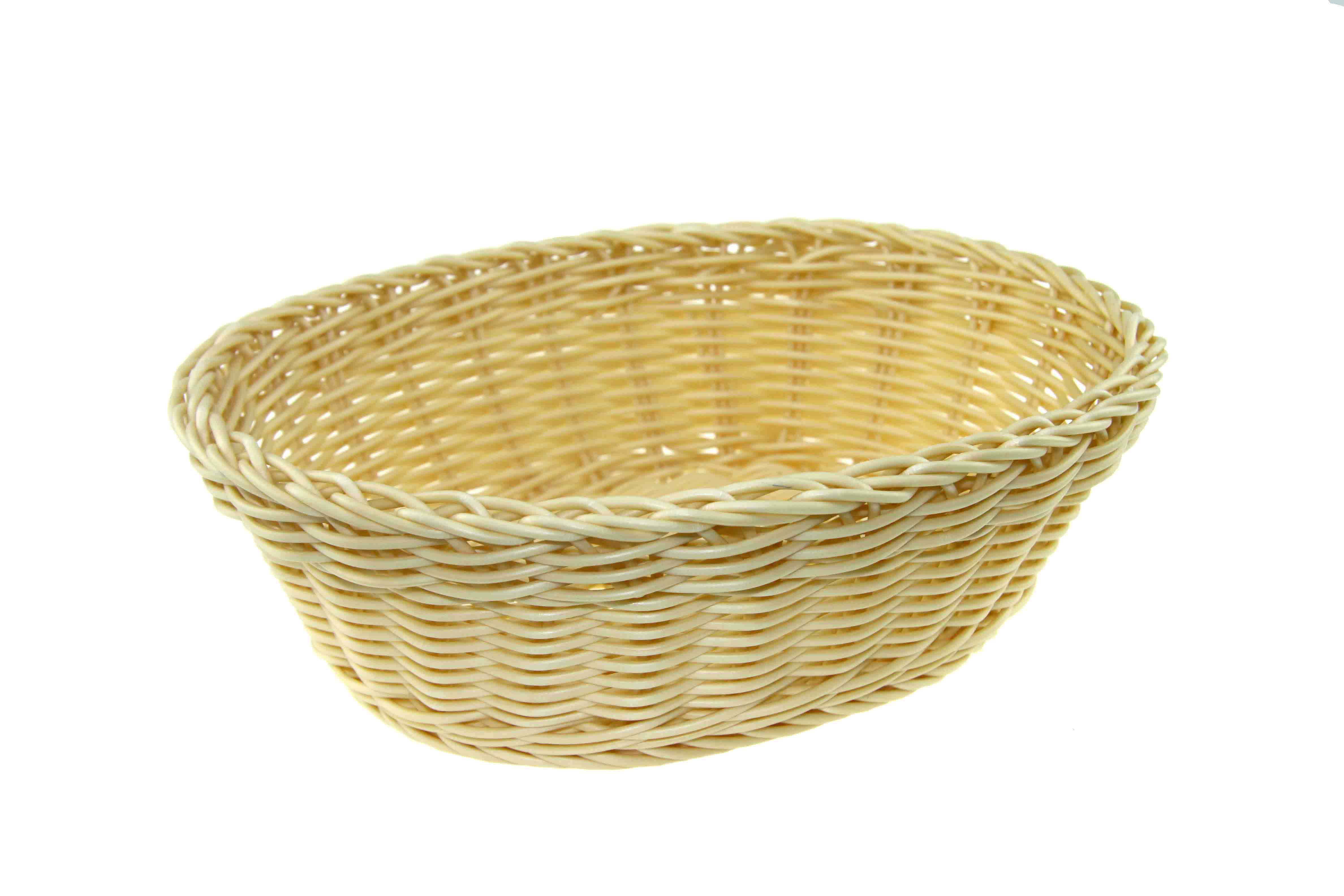 Solid Woven Plastic Basket Oval